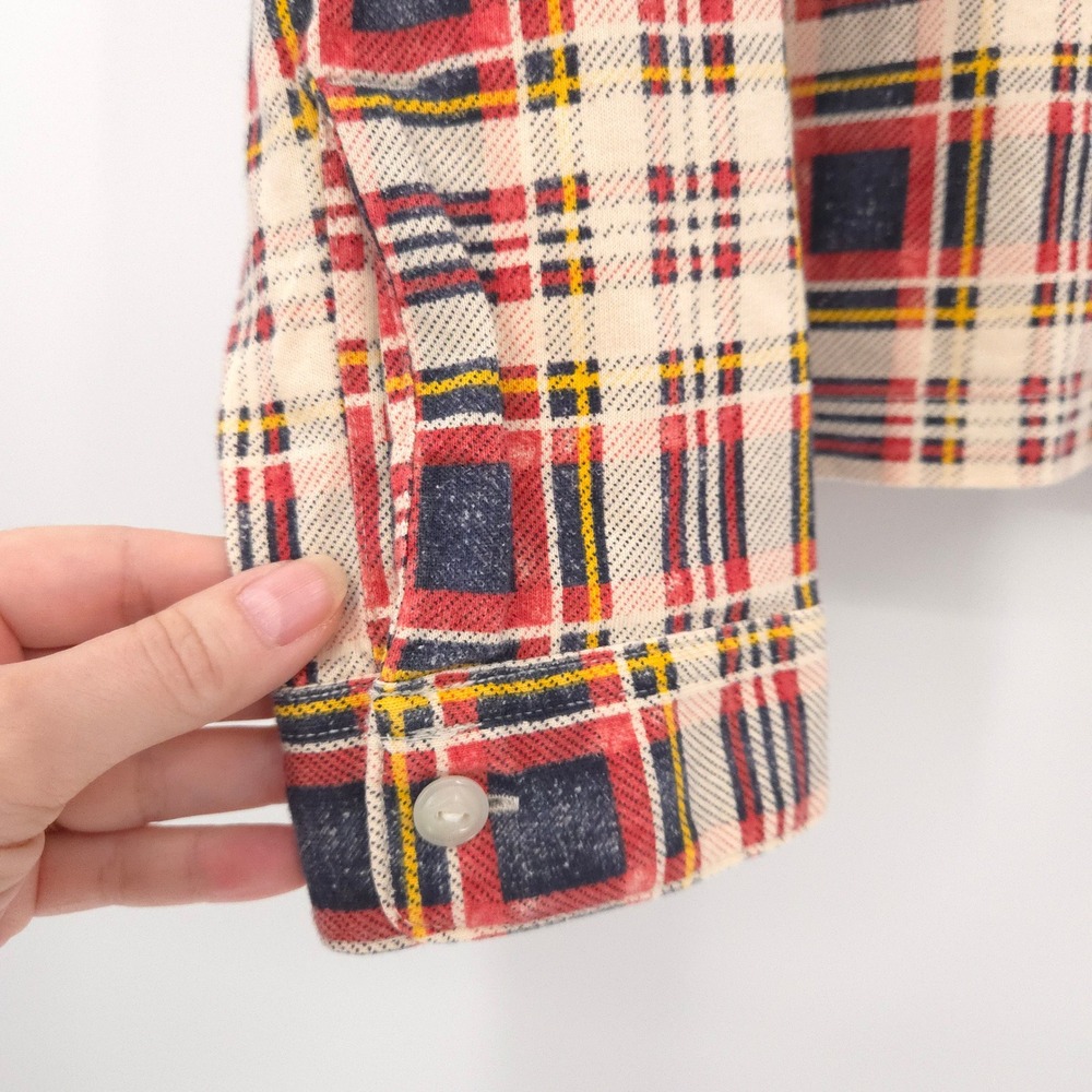 RRL Double Ralph Lauren Plaid-print jersey camp Shirt Womens 3 (US6) NWT $295 - Picture 3 of 13